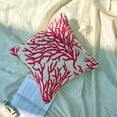 thumbnail image 3 of The HomeCentric Decorative Peach Pack of 2, 26x26 inch (65x65 cm) Euro Shams, Linen Coral Embroidery, Pearl, Beach & Sea Theme Euro Shams For Couch, Floral Pattern Modern Style Easter - Coraline, 3 of 10