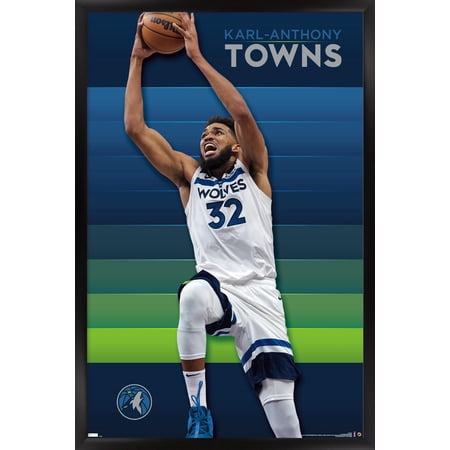 NBA Minnesota Timberwolves - Karl-Anthony Towns 23 Wall Poster, 14.725" x 22.375" Framed