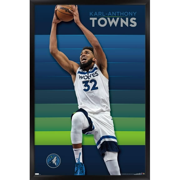 NBA Minnesota Timberwolves - Karl-Anthony Towns 23 Wall Poster, 14.725" x 22.375" Framed