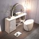 thumbnail image 3 of Tocador de tocador de lujo, silla con espejo, cuerpo, café europeo, tocador moderno, maquillaje, muebles Penteadeira de madera para uñas, 3 of 4