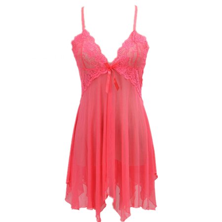 

Pajamas Ladies Sexy Pajamas Underwear Lace Pajama Set Polyester Material Pink