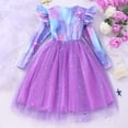 thumbnail image 2 of Emy Dola Little Girl's Christmas Sparkle Tulle Dress Toddler Kids Long Sleeve Butterfly Wedding Birthday Party Tutu Dresses, 2 of 9