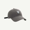 thumbnail image 3 of Yuanlong Unisex Baseball Cap Heart Embroidered Cap Soft Top Adjustable Sizes Stylish Minimalist Hiking Headwear, 3 of 4