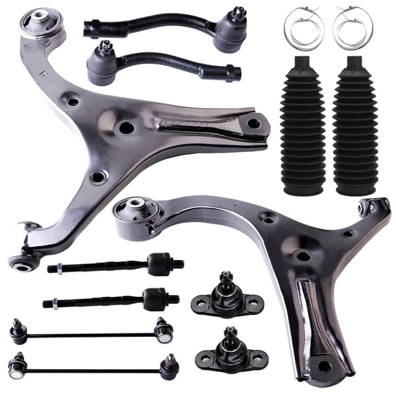 ECCPP 12PCS Front Suspension Kit for 2006-2011 for Hyundai for Accent Lower Control Arm Sway Bar End Link Outer/Inner Tie Rod End Control Arm and Ball Joint Assembly