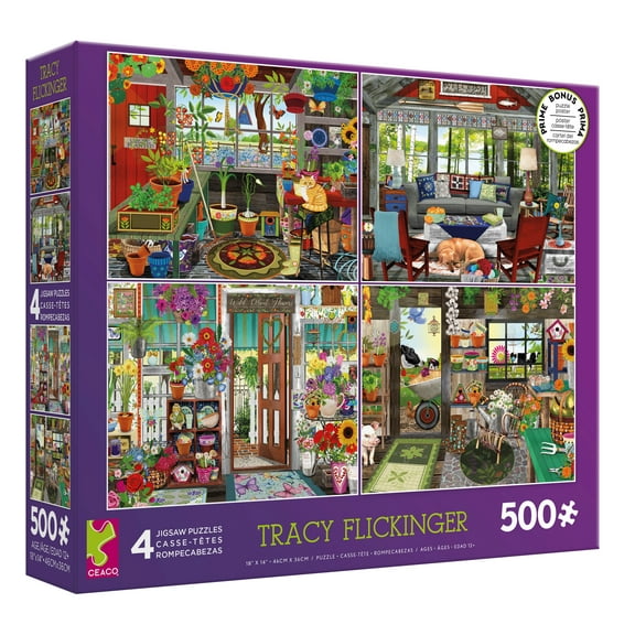 Ceaco 4 in 1 Multipack Tracy Flickinger Interlocking Jigsaw Puzzle