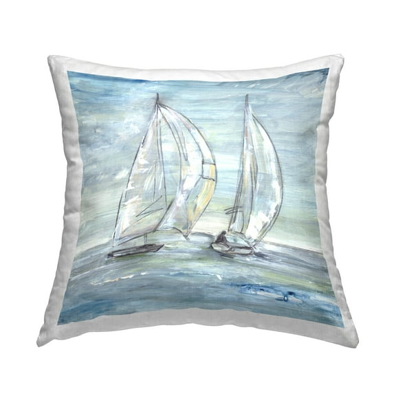Stupell Industries Windswept Sailboat Duo Decorative Printed Throw Pillow Design by Lera.