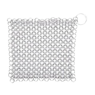 ONEEKK Cast Iron Cleaner Chainmail Scrubber 316L Stainless Steel Chain Scrubber for Cast Iron Cleaning, Chain Mail to Clean Cast-Iron Pans Pots