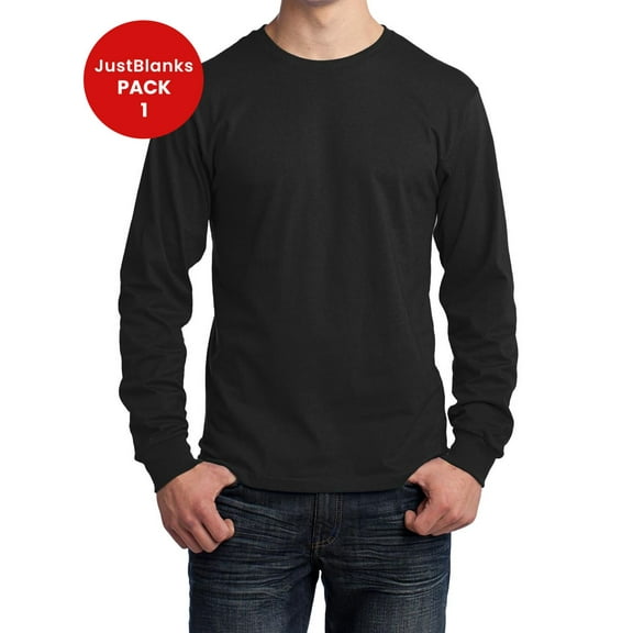 JustBlanks Long Sleeve Cotton T Shirt Soft Durable Comfortable