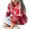 thumbnail image 3 of Femmes Chandail de Noël Robe Renne Flocon de Neige Tricot Pull à Manches Longues, 3 of 6