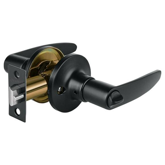 Cerradura manija, cilindro latón, negro, recámara, Hermex TRUPER CEMA-6R