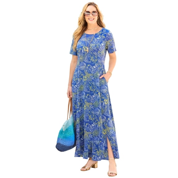 Catherines Women's Plus Size Petite Scoopneck Maxi Dress
