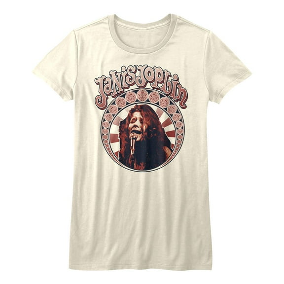 Janis Joplin Nouveau Circle Natural Junior Women's T-Shirt