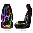 thumbnail image 3 of Colorful Neon Paw Print Car Seat Cover Set Auto Front Bucket Cushion Protect Accessories 2 Piece, 3 of 6