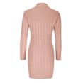 thumbnail image 5 of Oplxuo Cable Knitted Dresses for Women Slim Fit Crew Neck Long Sleeve Bodycon Fall Winter Mini Sweater Dress, 5 of 5