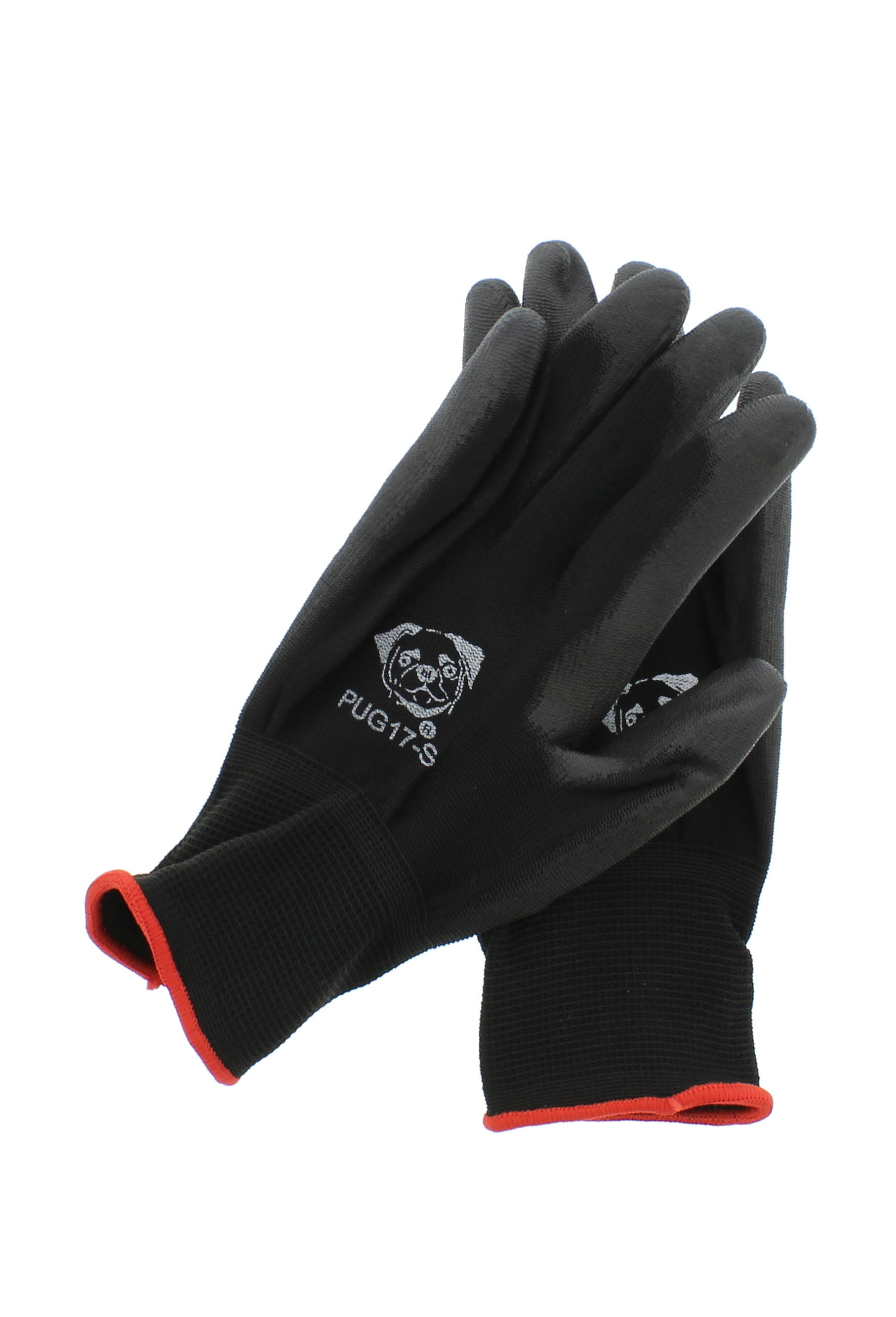 12 pairs of Be-Safe Black Breathable Health and Safety Work Gloves. 