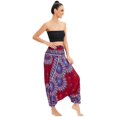 thumbnail image 2 of Combinaison Pantalon Bohème Harem pour Femmes 2 en 1 en Rayonne à Taille Smockée, 2 of 6