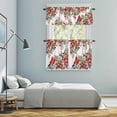 thumbnail image 5 of Cardinal Bird Kitchen Curtains Sets for Windows 24 Inch Length, Winter Poinsettia Berry Pine Cones Floral Rod Pocket Window Treatments Tier Curtains and Valances Set for Bedroom/Bathroom, 5 of 8