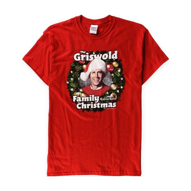 Camiseta gráfica Gildan para hombre diseño de vacaciones navideñas color rojo pequeña