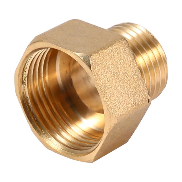 Brass Pipe Fitting, Water Pipe Hex Bushing Reducer Adapter 1/2BSPT Male and 3/4BSPT Female Thread, Durable Brass Material, for Water , Water Softener, Water Boiler
