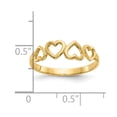 thumbnail image 3 of Diamond2Deal 10K Yellow Gold Heart Ring for Women Size 7, 3 of 7