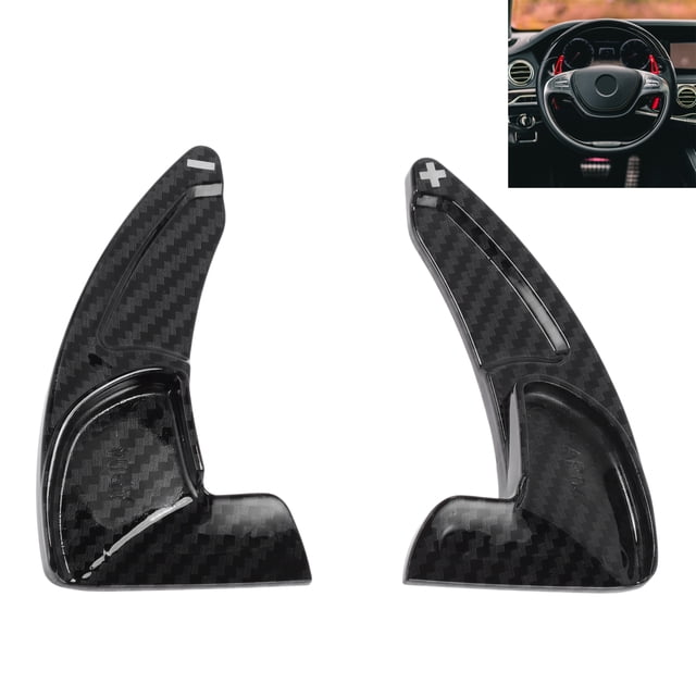 Accesorios interiores de extensión de paletas de cambio de volante de plástico negro de 1 juego de Unique Bargains para Jeep Grand Cherokee 2014-2020