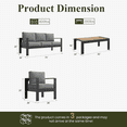 thumbnail image 6 of LayinSun Outdoor Aluminum Furniture Set with Coffee Table, Modern Patio Conversation Sets for Porch, Backyard, 6 of 9