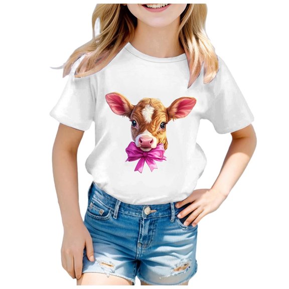 Kid Boys Short Sleeve Shirts Easter Outfit Easter Cartoon Summer Tops Clothes For Girls 6-8 Years