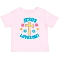 thumbnail image 3 of Inktastic Easter Jesus Loves Me with Cross and Flowers Boys or Girls Baby T-Shirt, 3 of 5