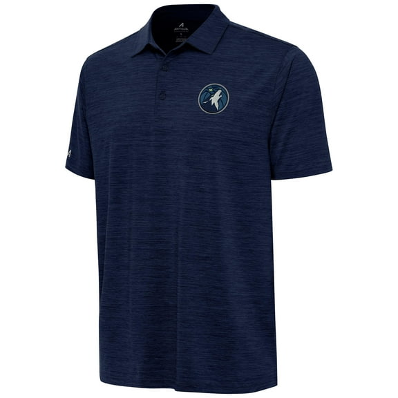 Men's Antigua Heather Navy Minnesota Timberwolves Layout Polo
