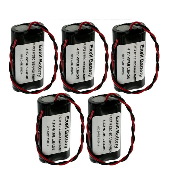 5pc Exell 4.8V 650mAh NiMH Custom Battery Pack w/ Wire Leads
