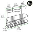 thumbnail image 3 of mDesign Steel Bathroom Wall Mounted Hair Tool Storage Organizer Accessory Basket Tray, Hang Holder for Hair Dryer, Straightener, Curling Iron, Styling Products, Graphite Gray, 3 of 7