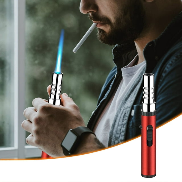 Fridja Clearance Under 5$ Windproof Torch Blue Flame Lighter Inflatable Gas Windproof Lighter Lighter Outdoor Barbecue Kitchen Essentials