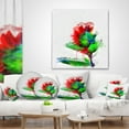 thumbnail image 4 of Designart Colorful Flower Stem with Splashes - Floral Throw Pillow - 16x16, 4 of 5