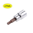 thumbnail image 1 of Uxcell 3/8" Drive x 5mm Zócalo de Broca Hexagonal Métrico Estándar, Acero S2 y Cr-V Paquete de 2, 1 of 5