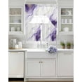thumbnail image 4 of Marble Purple Kitchen Curtains Sets 36 Inch Length with Valance, Gold White Modern Gradient Ocean Ripple Swag Valances and Tiers Curtain Set Drapes Swag Curtains for Living Room, Bathroom, Bedroom, 4 of 6
