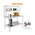 thumbnail image 5 of Home kitchen Stainless Steel Work Table with 2 Shelves, Heavy Duty Commercial Food Prep Table, Metal Kitchen Prep Table with Adjustable Shelves for Restaurant Home, 5 of 5