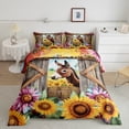 thumbnail image 2 of Homewish Funny Farm Donkey Queen Comforter Set, Cartoon Rustic Sunflower Bedding Sets, Teens Kids Boys Girls Bedding Comforter Set, Breathable Home Decor, 3-Piece, 2 of 8