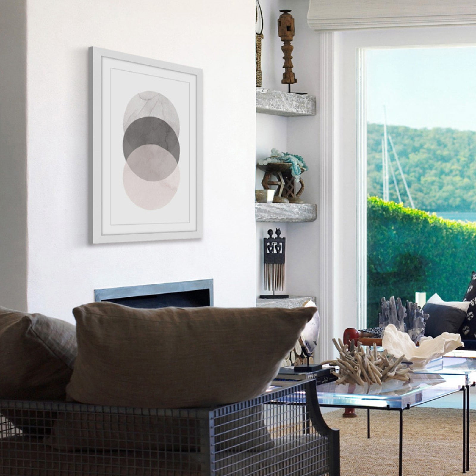 Marmont Hill "Three Circles" by Diana Alcala Framed Painting Print