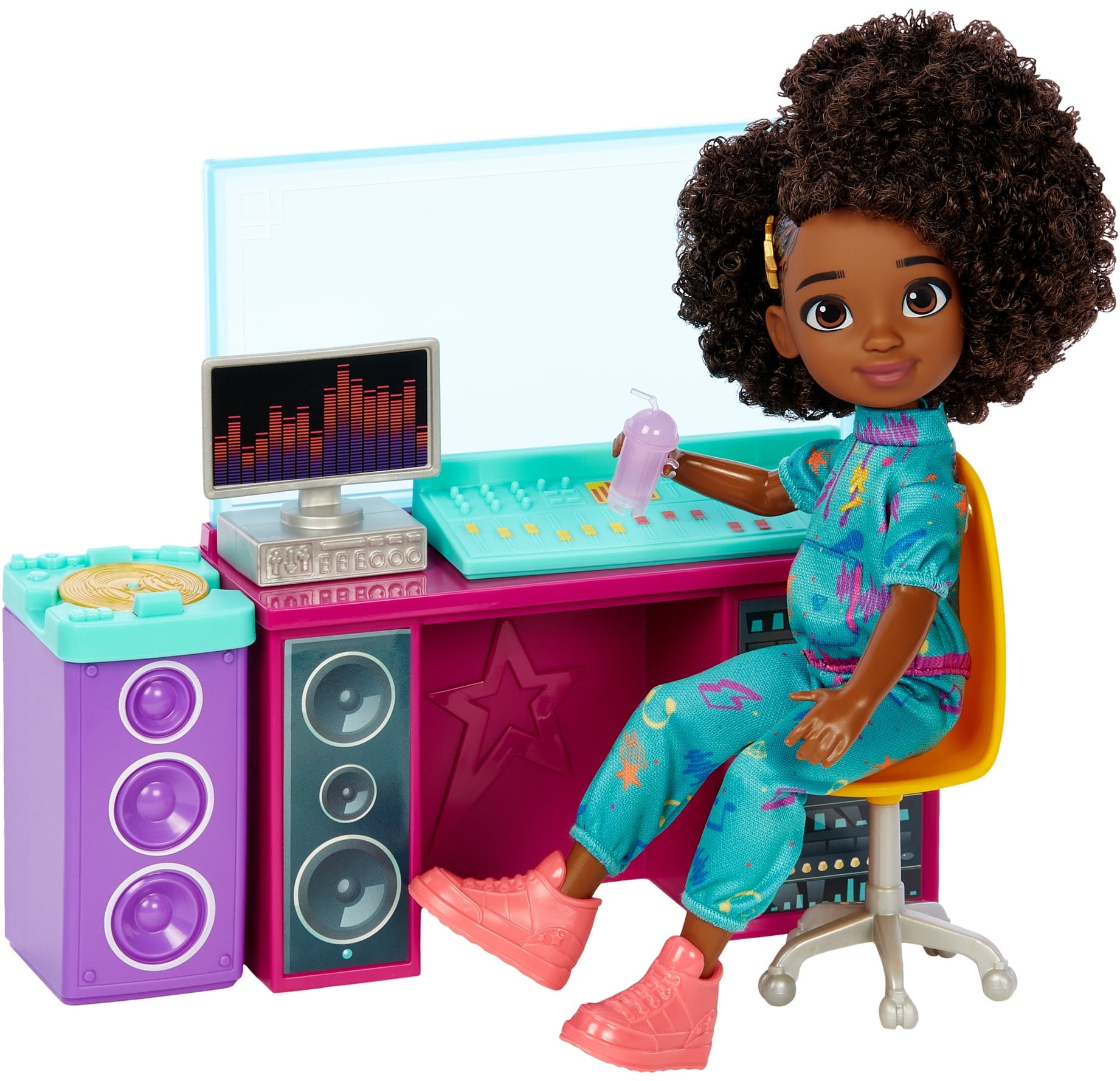 Karmas World Making Rhymes Recording Studio 13-Piece Playset with Doll