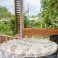 thumbnail image 2 of Ambesonne Autumn Vibes Fitted Round Tablecloth, Forest Leaves Creamy, 56"- 60" Diameter, Eggshell Pale Blue, 2 of 5