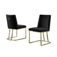 thumbnail image 5 of Best Quality Furniture Dining Chair with Gold Stainless Steel Legs, Hanging Ring on Back (Set of 2) Dark Grey, 5 of 5