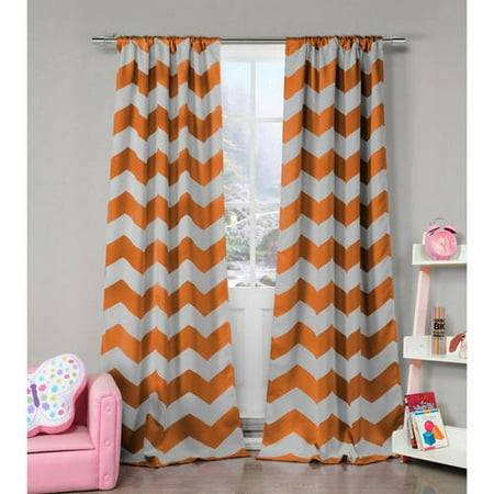 Bedroom 39 Inch Set - 2-Pack Gingalia 39 in. W x 84 in. L Polyester Window Panel in Navy White