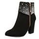 thumbnail image 1 of NECHOLOGY Botas Mujer Adulto Femenino Zapatos Botines para mujer Botas zapatos cómodos de los pies Casual Bombas mujeres Round Zipper Heels botas de mujeres (Black, 9), 1 of 6