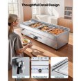 thumbnail image 6 of KFFKFF 4-Pan Commercial Propane Steam Table, Stainless Steel Food Warmer with Adjustable Heat and Drain Valve, Ideal for Outdoor Events, Restaurants, and Camping, 6 of 9