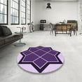 thumbnail image 3 of Ahgly Company Indoor Square Patterned Purple Iris Purple Area Rugs, 4' Square, 3 of 6