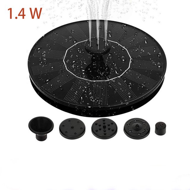 Fuente solar 1.4W Bomba de fuente para estanque de pájaros Panel de vidrio mejorado