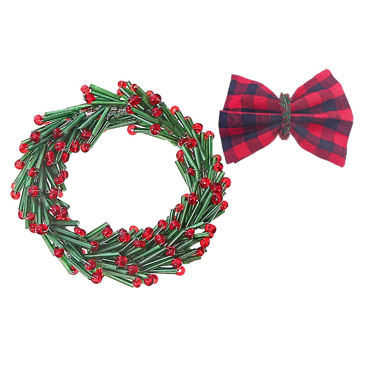 Anneau De Serviette En Couronne De Noël De Noël - Ensemble De 6