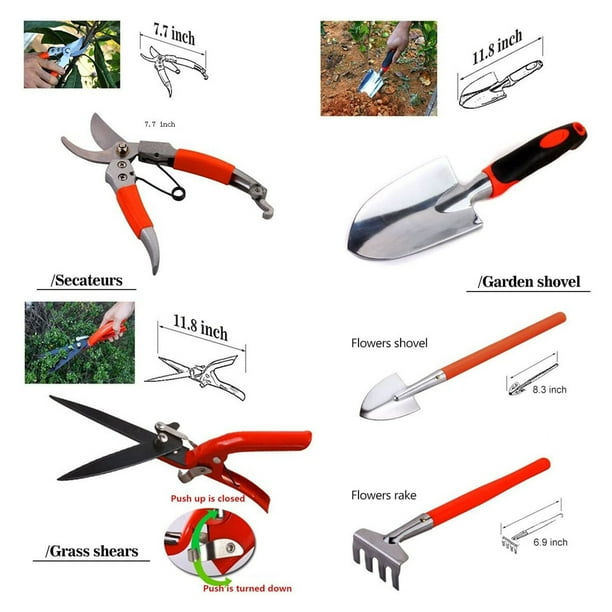 12 Pieces Gardening Tools Durable Garden Tool Kit Garden Hand Tools with Trowel Pruner Saw