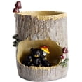 thumbnail image 1 of Macetas de flores artificiales Macetas de bonsái con lindos animales para oficina Balcón y jardín (Oso negro) JFHHH pequeña, 1 of 5