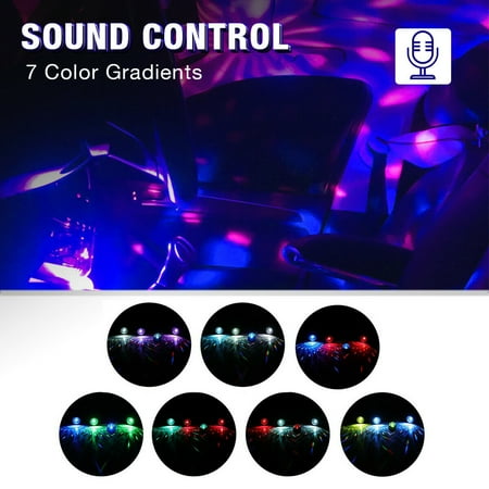 

USB Car LED Atmosphere Lamp Star Light Sound Control Night Light for Car Ceiling Bedroom Party- Plug and Play